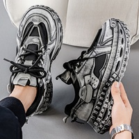 Chaussures de marche colorées pour hommes, baskets légères et respirantes à lacets, antidérapantes, à bout rond, chaussures de rue décontractées