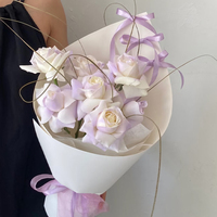 Papier d'emballage pour bouquet de ballet de style coréen pour la Saint-Valentin PVC PE enduit de paquets de cadeaux floraux de taille personnalisée pour chocolats