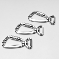 Connecteur de lanière d'outil en alliage d'aluminium 5kN avec anneau rotatif à 360 ° mousqueton de sécurité à verrouillage automatique pour accessoires d'escalade