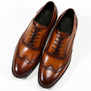 Scarpe Casual da <span class=keywords><strong>uomo</strong></span> In stile britannico marrone scarpe da <span class=keywords><strong>uomo</strong></span> In pelle di vitello con lacci In italia - Product Image 5