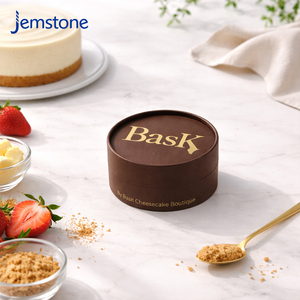 กล่องบรรจุภัณฑ์ทรงกระบอกสำหรับขนมอบ เค้ก ของหวาน ทำจากกระดาษคราฟท์รีไซเคิลได้ พิมพ์โลโก้ได้ตามต้องการ เหมาะสำหรับชีสเค้ก บรรจุภัณฑ์อาหารเกรดอาหาร - Product Image 5