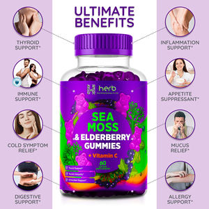 Gummies de mousse de mer pour adultes en marque blanche OEM/ODM, riches en minéraux, vitamines et fibres alimentaires, 60 unités, gestion de l'énergie - Product Image 3