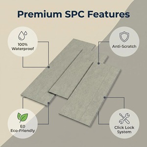 Revêtement de sol SPC aspect pierre scandinave 100 % étanche, système de pose à clipser, planches de <span class=keywords><strong>vinyle</strong></span> rigides - Product Image 2