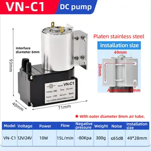 VN-C1 pompa per vuoto cc a testa singola 12V/24V piccola pompa a pressione negativa
