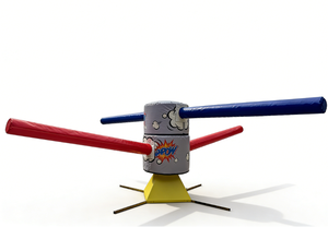 EASYFUN Nuevo Diseño de Fábrica, Pista Inflable Wipeout, Juego Mecánico Interactivo con Obstáculos Dobles Giratorios, Meltdown Comercial - Product Image 1
