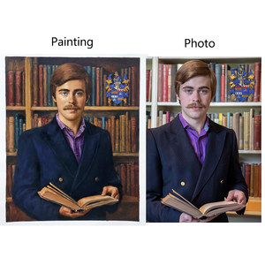 Decoración <span class=keywords><strong>del</strong></span> Hogar, Retrato de Trompetista Músico Hecho a Mano, Pintura al Óleo Personalizada a Partir de Foto, Realista a Impresionista, Arte de Pared en Lienzo - Product Image 3
