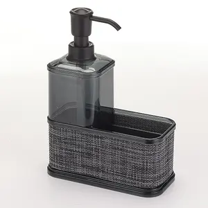 Modern Kitchen Sink Countertop Liquid Soap Dispenser Hand Pump Bottle Caddy with Storage Compartments