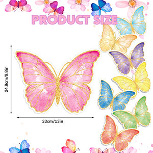 Napperons en papier jetables en forme de papillon pour décorations de mariage, anniversaire et fêtes printanières/estivales - Product Image 2