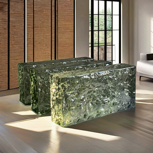 Blocs de briques de verre cristal <span class=keywords><strong>vert</strong></span> clair nouveau Design 50*100*200mm pierre <span class=keywords><strong>peinte</strong></span> à plat pour salle de sport industrielle salle à manger <span class=keywords><strong>maison</strong></span> <span class=keywords><strong>maison</strong></span> - Product Image 3