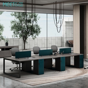 Estación de Trabajo Moderna con Patas Metálicas para Espacios Abiertos, para 2, 4 o 6 Personas, Escritorios de Oficina para Personal - Product Image 1