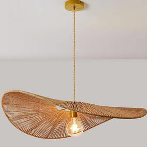 <span class=keywords><strong>D</strong></span>écoration de la maison chambre rotin lustre Loft suspension lampe nordique Wabi Sabi Led suspension pour salon - Product Image 3