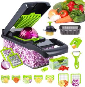 16-in-1 Multifunctional Onion Chopper with Container Cheese Slicer Food Chopper 8 Blades Veggie Vegetable Chopper - Product Image 1