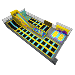 QiaoQiao équipement de terrain de jeu intérieur personnalisé vente chaude fournisseur de qualité de <span class=keywords><strong>parc</strong></span> de trampoline de couleur jaune <span class=keywords><strong>vert</strong></span> bleu - Product Image 2