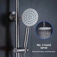 Ensemble de douche mural multifonctionnel en acier inoxydable 304 brossé pour salle de bain, avec pommeau de douche pluie, pour l'Asie du Sud-Est