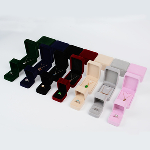 Luxury Soft Long Rectangular Double Unique Green Storage Gift Velvet Bracelet <strong>Earing</strong> Ring Jewellery Jewelry Packaging <strong>Box</strong> - Product Image 6