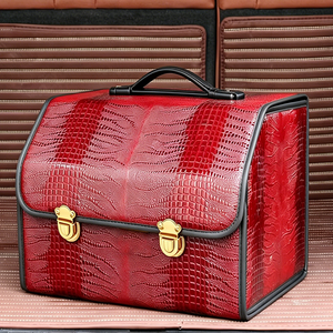 2026 Trending Leather Car Trunk Organizer Foldable Luxury Car Trunk Storage Box Organizer Box for Universal Luxurious <strong>Auto</strong> - Product Image 3