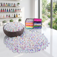 8000 pièces de strass en résine de 3 mm, blanc AB, à dos plat, non thermocollants, pour embellissement DIY, maquillage du visage, manucure - Fabriqué en Chine