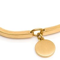 Bracelet ovale personnalisé doré avec finition douce et ronde, bracelet tendance pour les grossistes