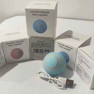 Sıcak satış küçük boy otomatik elektrikli kedi köpek topu akıllı eğitim oyunu güzel Modern silikon haddeleme interaktif kedi oyuncaklar - Product Image 3