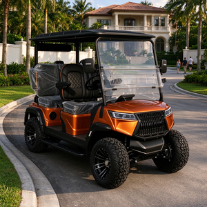 Voiturette de golf 4 places au lithium avec grand écran audio, qualité sonore claire pour utilisation en extérieur - Product Image 1
