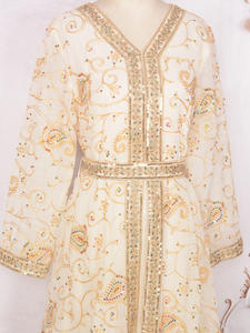 Moyen-Orient musulman arabe Abaya broderie femmes Dubai broderie perlée robe de soirée Abaya Dubai Nouveau Design - Product Image 3