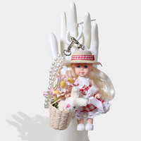 Pendentif de sac tendance JS pour poupée mini blonde, breloque mignonne pour sac à dos, porte-clés, accessoire quotidien, cadeau de vacances