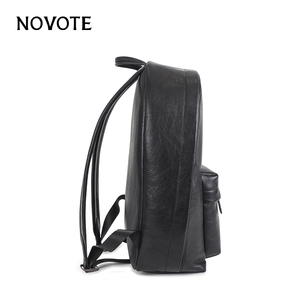 NOVOTE nuovo zaino da viaggio in vera pelle nero per Laptop zaino personalizzato di grande capacità per gli uomini - Product Image 4