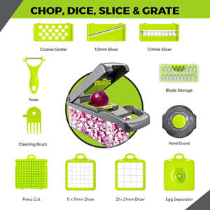 BPA เครื่องหั่นหัวหอมแบบเกลียว14 in 1, เครื่องหั่นผักเครื่องหั่นด้วยมือเครื่องหั่นผักผลไม้ - Product Image 3