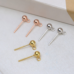 Composants de bijoux tendance 3184, boucles d'oreilles pendantes longues en argent S925, boule courte, perle pour femme, accessoires de bricolage - Product Image 1