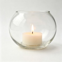 Vase Rond Minimaliste en Verre Transparent, Mini Aquarium, Bol Décoratif en Verre Multi-tailles pour Aquarium, Porte-bougie et Vase à Plantes