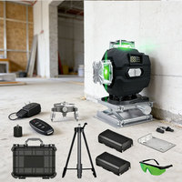 Niveau laser vert industriel 4D 16 lignes avec télécommande, batterie Li-Ion 3000 mAh, pour sol/plafond, à pendule, de fabrication allemande