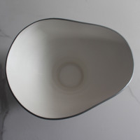 Grand bol en céramique gris argenté, style mid-century moderne, écologique, recyclable, fait main, étanche, décoration de luxe pour la maison, cuisine, café