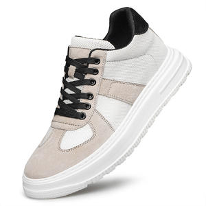 New Spring <b>Men's</b> <b>White</b> Sneakers Invisible Height-Increasing Hollow Korean Style <b>Casual</b> Leather <b>Shoes</b> Mesh Versatile Trendy - Product Image 3