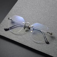 Lunettes de vue sans monture en titane pur ultra-légères, lunettes optiques sur mesure pour la myopie