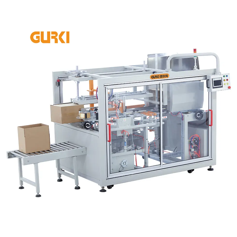 High-speed Carton Erector Gurkipack Easy To Operate and Adjust Automatic Case Box Erector Carton Erecting Machine