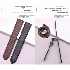 Correa de Reloj de Piel de Becerro Genuina con Patrón de Lichi de Moda Lionorm, Ultrafina y Suave para Hombre, con Hebilla de Metal, Accesorios para Relojes - Product Image 2
