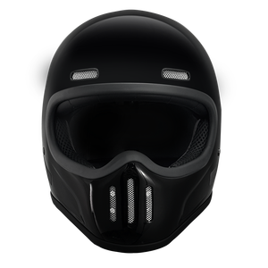 グラスファイバー製レトロフルフェイスヘルメット - 3C&DOT認証済み、ブラック - Product Image 3