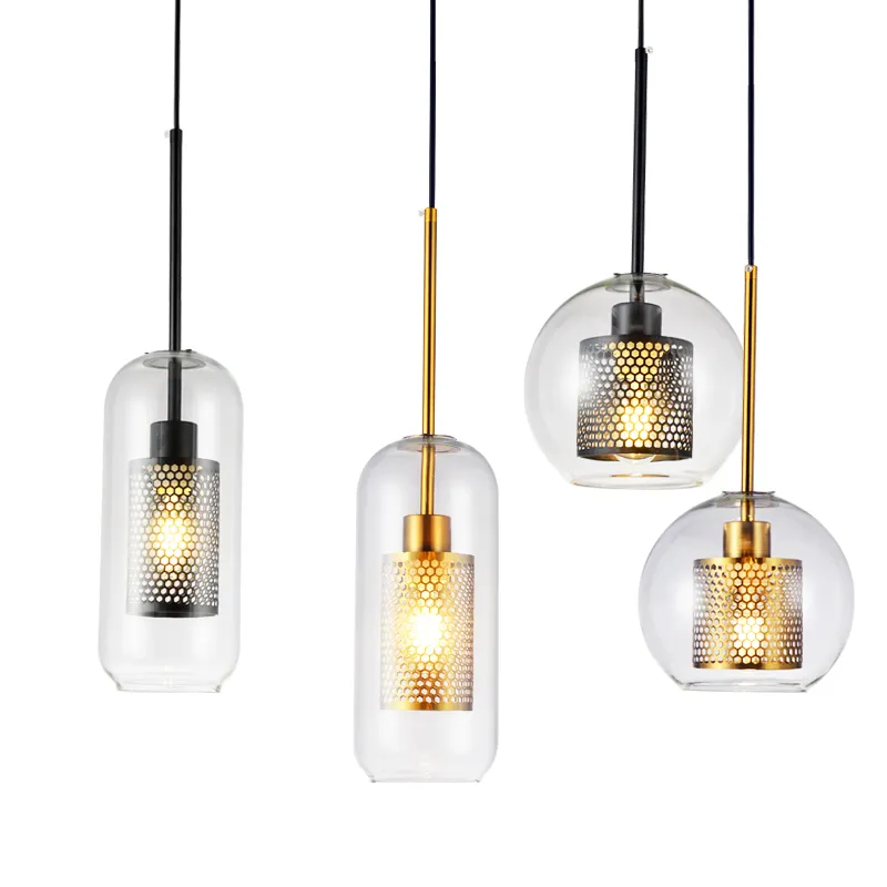 Simig lâmpada de vidro led, luminária moderna, simples, para decoração de bronze, pendurada, para decoração de casa