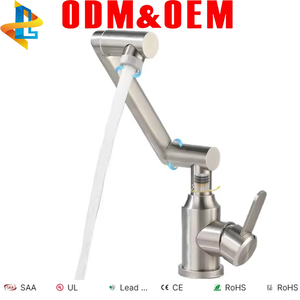 Robinet de lavabo pliable, télescopique et rotatif à poignée unique avec bras articulé, pour eau chaude et froide, <span class=keywords><strong>cuisine</strong></span> et salle de bain - Product Image 1