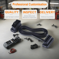 Cable de extensión OBDII de ángulo recto macho a hembra Cable de extensión de cinta plana OBDII de 16 pines Conector adaptador OBD2 Cable de diagnóstico