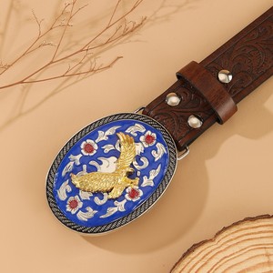 <span class=keywords><strong>Ceinture</strong></span> à boucle thème cheval occidental en alliage lisse, élégante et polyvalente pour le quotidien - Product Image 2
