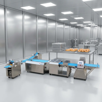 Nouvelle machine automatique écologique pour feuilles de pâte à donuts, en acier inoxydable 304, capacité de 8000 kg/jour, commande tactile, économie d'énergie