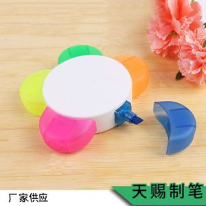Custom Fluorescent Highlighter 5 Color Cute Flower Highlighter Marker Pens Customized Highlighter with Logo Gift Advertising - Product Image 5
