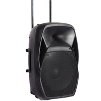 Enceinte portable 15 pouces à batterie, enceinte DJ professionnelle PA avec micros VHF pour événements mobiles en extérieur (vente en gros)
