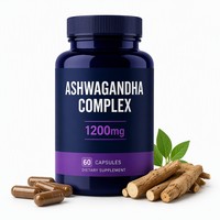 Complément alimentaire OEM ODM, capsules d'ashwagandha 1200 mg, marque privée