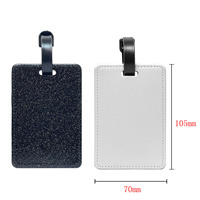 Impression par transfert thermique pailleté Etiquettes à bagages vierges Porte-clés Porte-cartes et sacs Etiquettes à bagages vierges en cuir Pu de haute qualité par sublimation
