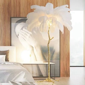 Wholesale Promotional <b>Small</b> LED Floor Lamp High Lumen Postmodern Design for Bedroom Living Room Minimalist Iron Wood Red Popular - Product Image 2