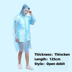 Disposable Outdoor Use Emergency Plastic Poncho Waterproof Adult Thickened And Extended Portable Raincoat