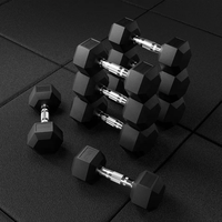 Ensemble d'haltères de musculation OEM à prix avantageux en livres, équipement de musculation, haltères hexagonaux en caoutchouc