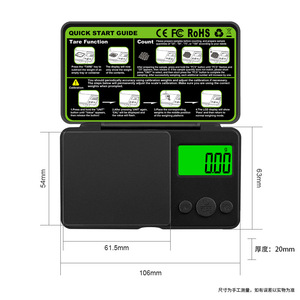 เครื่องชั่งแบบพกพา 1000 กรัม 0.01 กรัมเครื่องชั่งดิจิตอลสำหรับเครื่องประดับพร้อมจอแสดงผลจอแอลซีดีแบ็คไลท์สีเขียวเครื่องชั่งอิเล็กทรอนิกส์ขนาดเล็กที่ใช้แบตเตอรี่ - Product Image 2